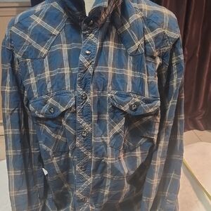 Outdoor Life Blue and White Plaid Shirt